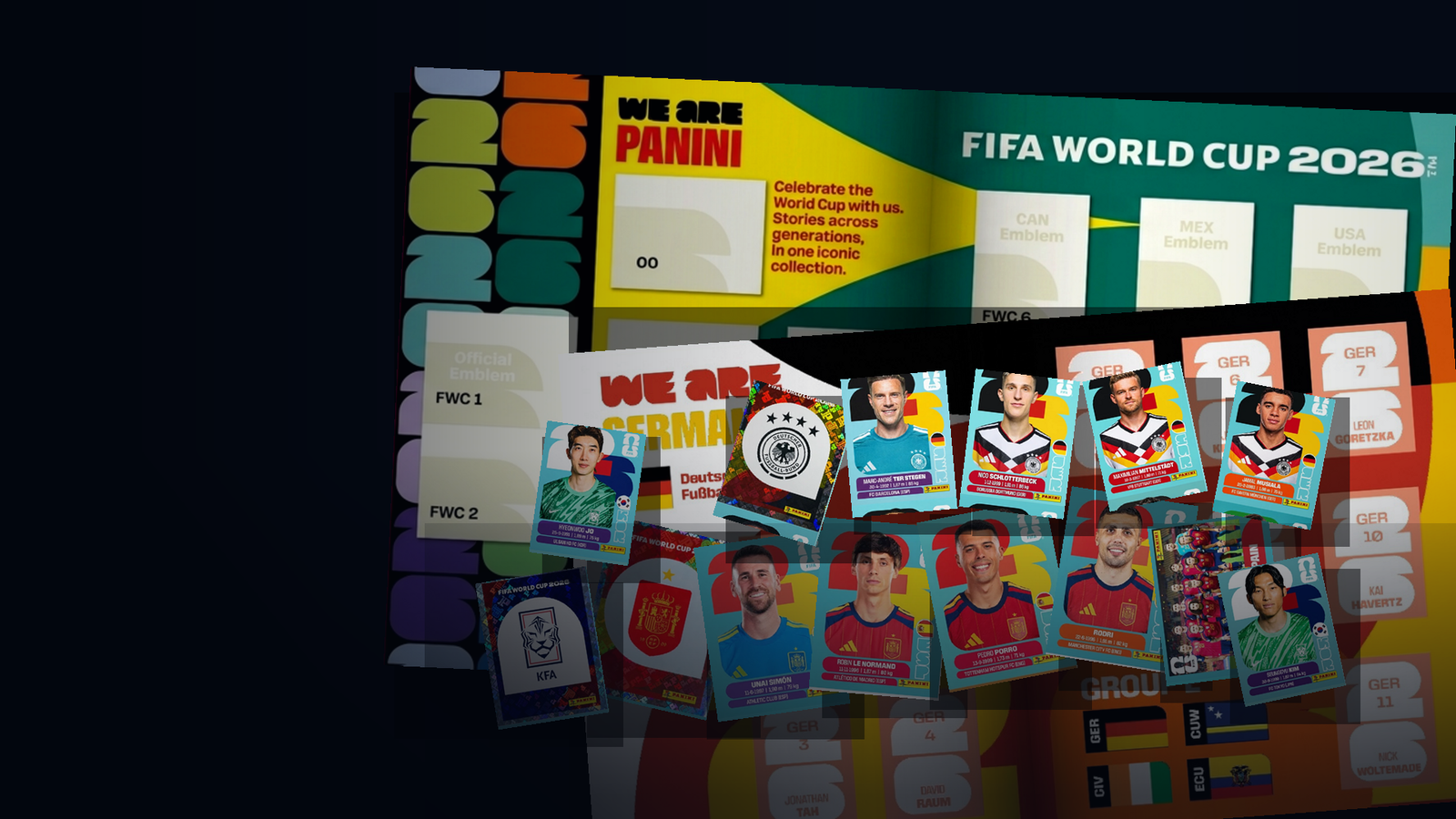 Álbum original y cromos del Mundial 2026